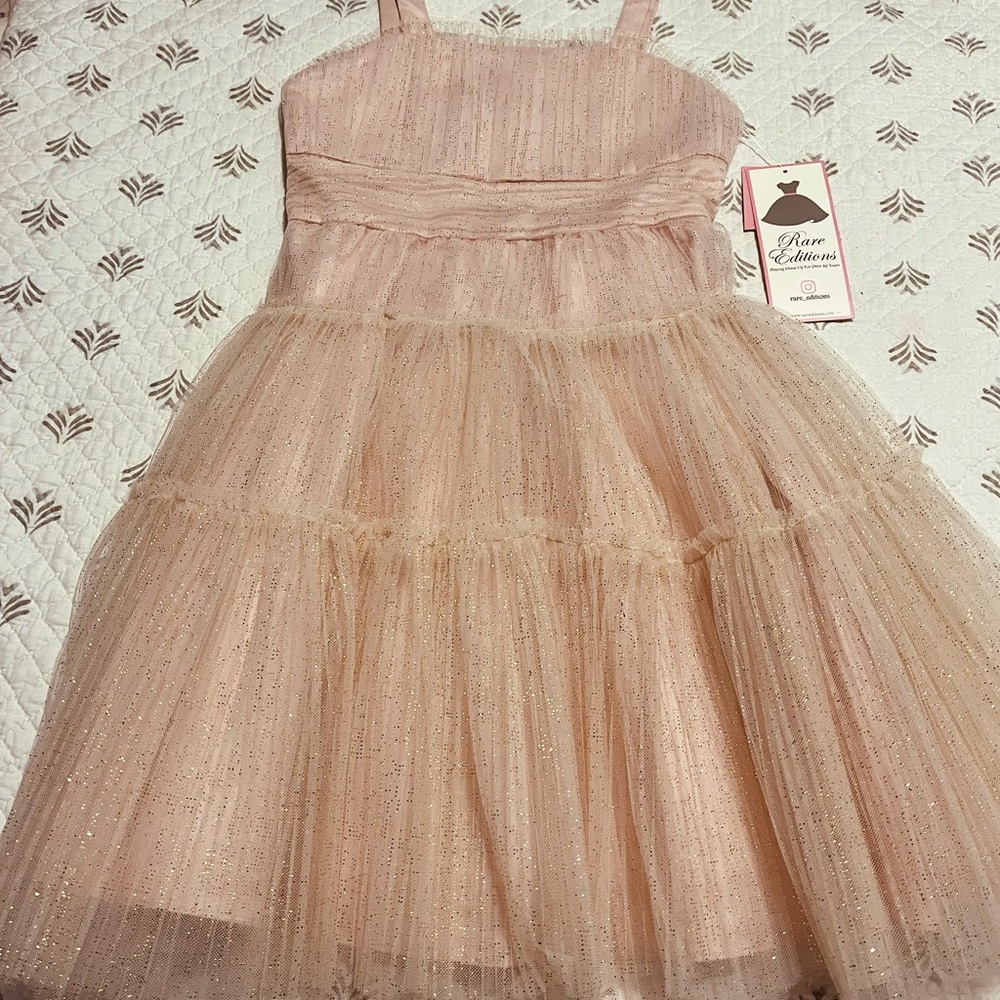 Rare Editions Blush Glitter Dress